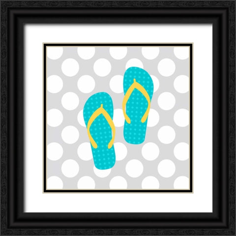 Beach Bathroom II Black Ornate Wood Framed Art Print with Double Matting by Robinson, Tamara