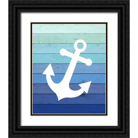 Anchor Ombre Wood Black Ornate Wood Framed Art Print with Double Matting by Robinson, Tamara
