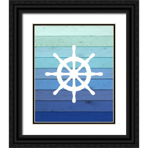 Wheel Ombre Wood Black Ornate Wood Framed Art Print with Double Matting by Robinson, Tamara