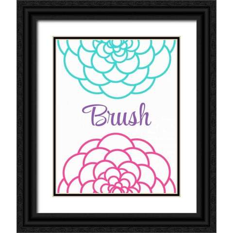Brush Flower Black Ornate Wood Framed Art Print with Double Matting by Robinson, Tamara
