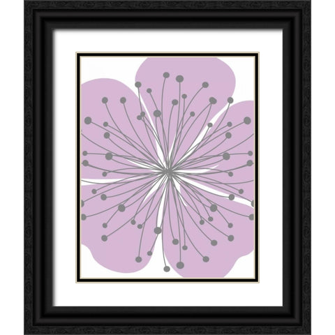 Girl Flower Burst I Black Ornate Wood Framed Art Print with Double Matting by Robinson, Tamara