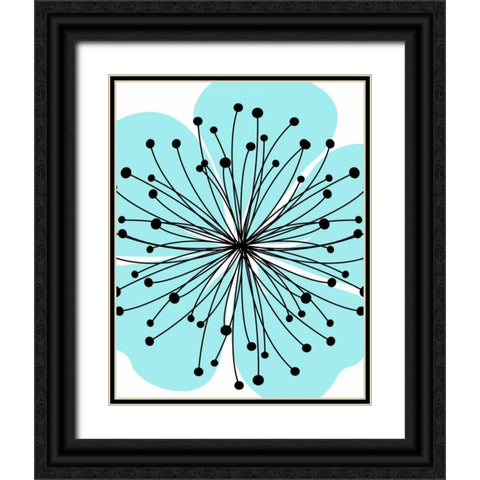Girl Flower Burst II Black Ornate Wood Framed Art Print with Double Matting by Robinson, Tamara