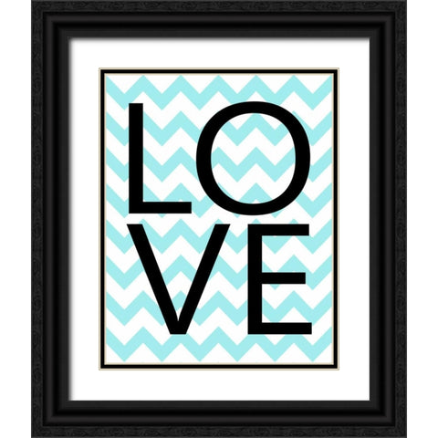 Love Chevron I Black Ornate Wood Framed Art Print with Double Matting by Robinson, Tamara