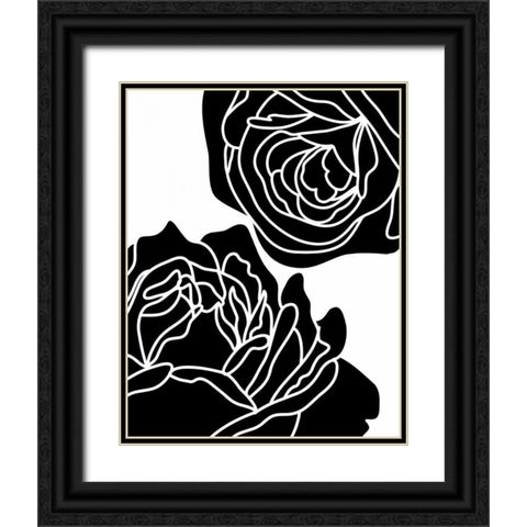 Zoom Flower II Black Ornate Wood Framed Art Print with Double Matting by Robinson, Tamara
