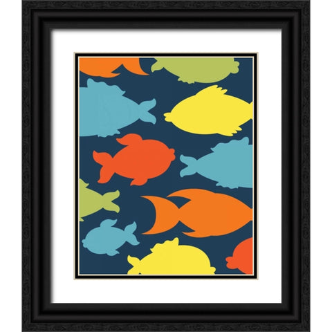 Fish I Black Ornate Wood Framed Art Print with Double Matting by Robinson, Tamara