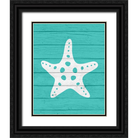 Star Fish Black Ornate Wood Framed Art Print with Double Matting by Robinson, Tamara