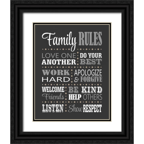 Family Rules II Black Ornate Wood Framed Art Print with Double Matting by Robinson, Tamara
