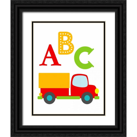 Transportation ABC Black Ornate Wood Framed Art Print with Double Matting by Robinson, Tamara