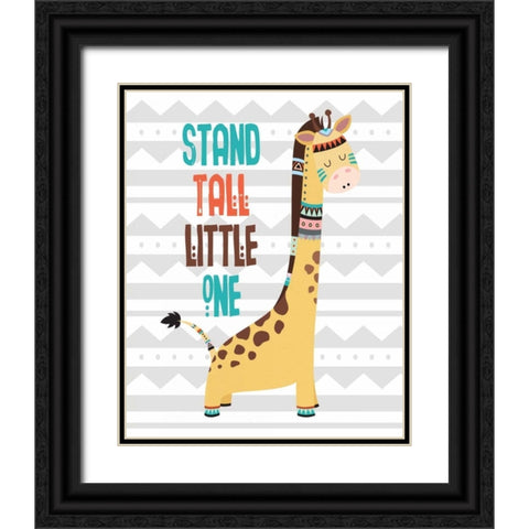 Tribal Giraffe Black Ornate Wood Framed Art Print with Double Matting by Robinson, Tamara
