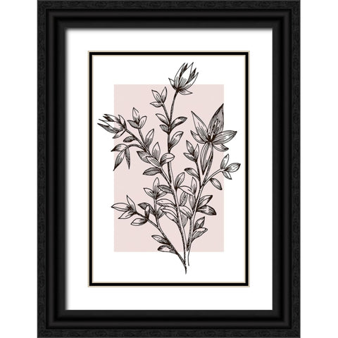 Botanical Branch Black Ornate Wood Framed Art Print with Double Matting by Dundon, Denise