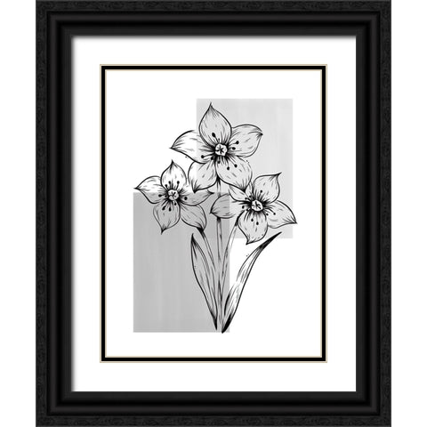 Botanical Rectangle Black Ornate Wood Framed Art Print with Double Matting by Dundon, Denise
