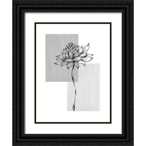 Botanical Rectangle II Black Ornate Wood Framed Art Print with Double Matting by Dundon, Denise