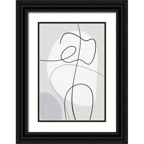 Curvy Lines II Black Ornate Wood Framed Art Print with Double Matting by Dundon, Denise
