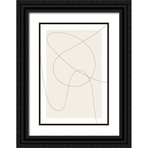 Lines at Play III Black Ornate Wood Framed Art Print with Double Matting by Dundon, Denise