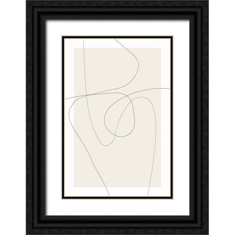 Lines at Play IV Black Ornate Wood Framed Art Print with Double Matting by Dundon, Denise