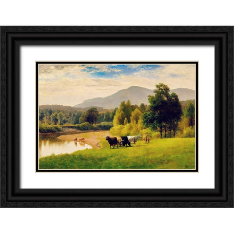 Pasture Lands Black Ornate Wood Framed Art Print with Double Matting by Dundon, Denise