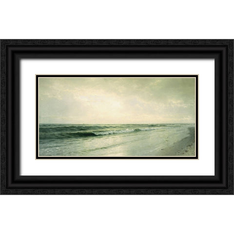 Quiet Seascape Black Ornate Wood Framed Art Print with Double Matting by Dundon, Denise
