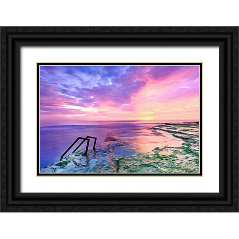 Fair Skies and Calm Sea Black Ornate Wood Framed Art Print with Double Matting by Dundon, Denise