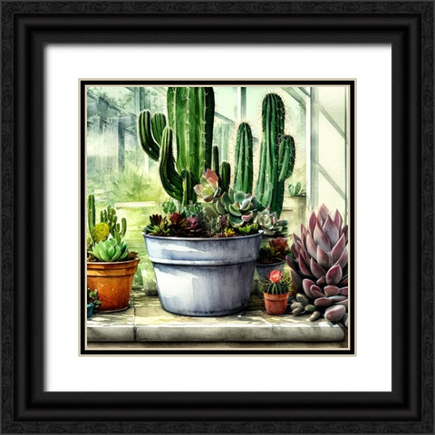 Cacti and Succulents I Black Ornate Wood Framed Art Print with Double Matting by Dundon, Denise
