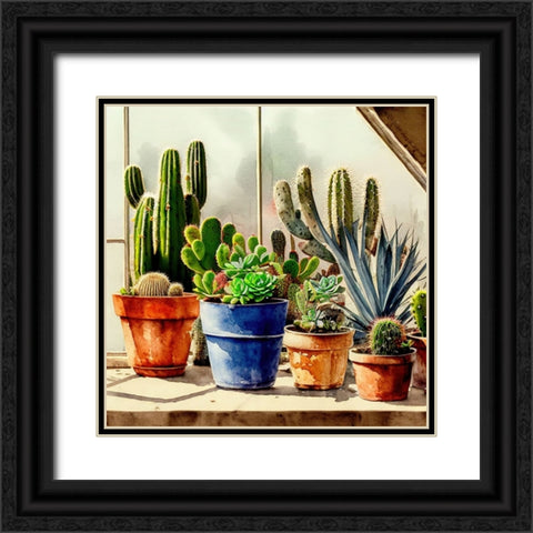 Cacti and Succulents V Black Ornate Wood Framed Art Print with Double Matting by Dundon, Denise