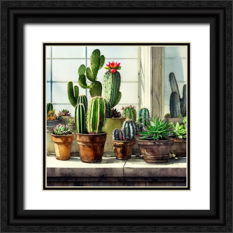 Cacti and Succulents XI Black Ornate Wood Framed Art Print with Double Matting by Dundon, Denise