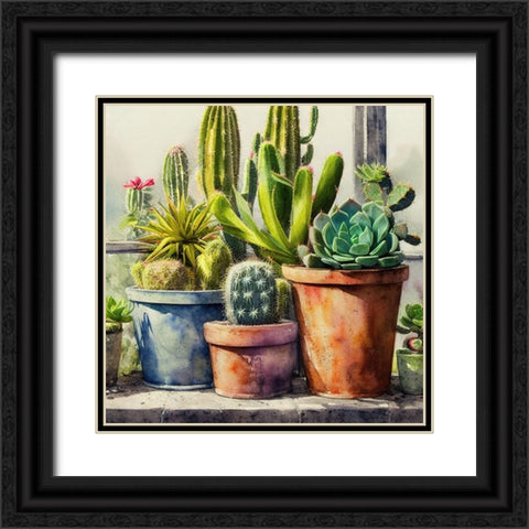 Cacti and Succulents XIII Black Ornate Wood Framed Art Print with Double Matting by Dundon, Denise
