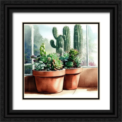 Cacti and Succulents XXV Black Ornate Wood Framed Art Print with Double Matting by Dundon, Denise