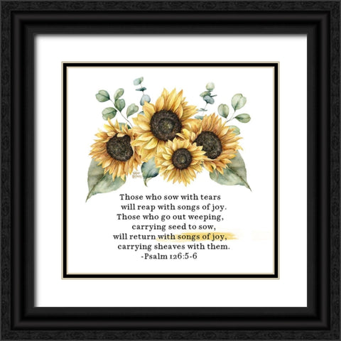 Songs of Joy Black Ornate Wood Framed Art Print with Double Matting by Wieners, Valerie