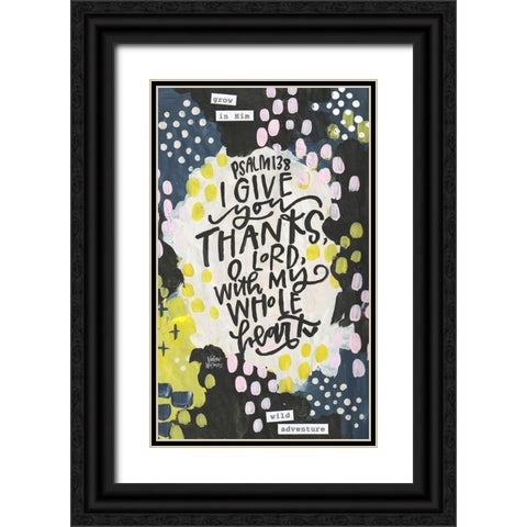 Give Thanks Black Ornate Wood Framed Art Print with Double Matting by Wieners, Valerie