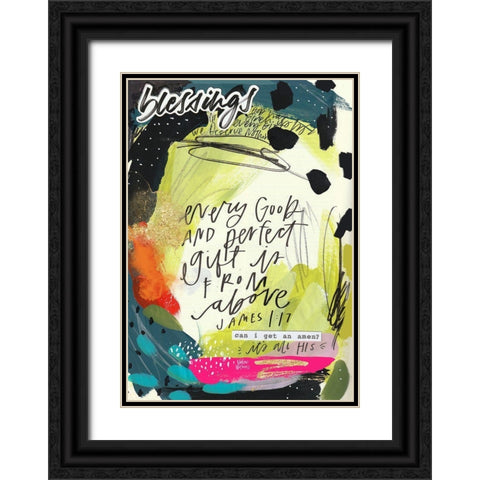 Blessings Black Ornate Wood Framed Art Print with Double Matting by Wieners, Valerie