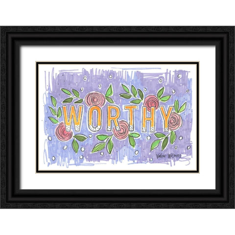 Worthy Black Ornate Wood Framed Art Print with Double Matting by Wieners, Valerie