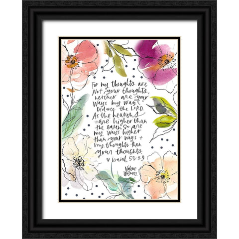 My Thoughts Black Ornate Wood Framed Art Print with Double Matting by Wieners, Valerie