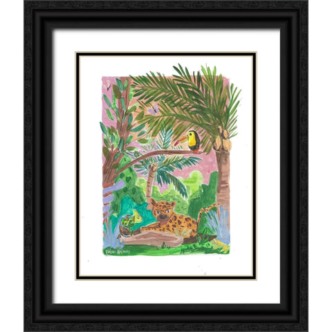 Tropical Animals I Black Ornate Wood Framed Art Print with Double Matting by Wieners, Valerie