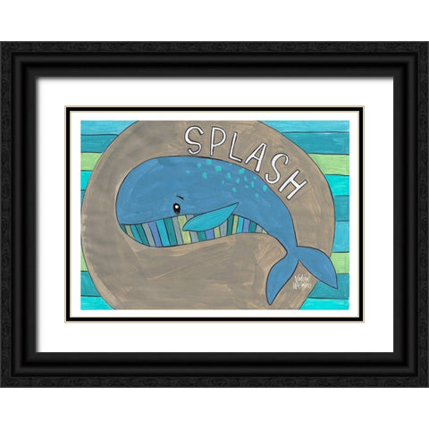 Splash Black Ornate Wood Framed Art Print with Double Matting by Wieners, Valerie