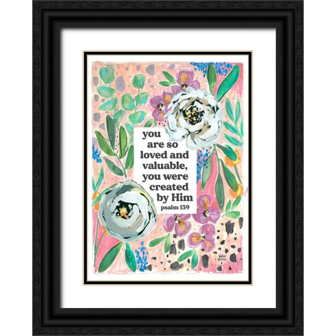 Psalm 139 Black Ornate Wood Framed Art Print with Double Matting by Wieners, Valerie