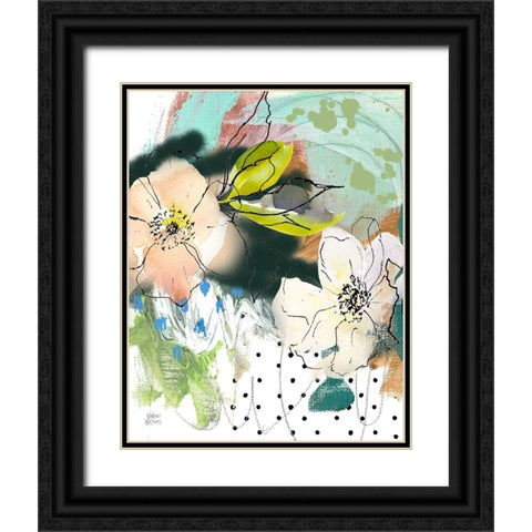 Abstract Floral Black Ornate Wood Framed Art Print with Double Matting by Wieners, Valerie