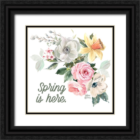 Spring is Here Black Ornate Wood Framed Art Print with Double Matting by Wieners, Valerie