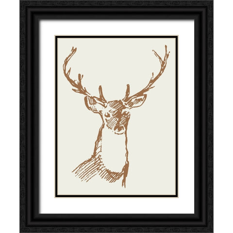 Natural Deer II Black Ornate Wood Framed Art Print with Double Matting by Wieners, Valerie