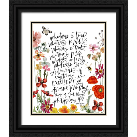 Whatever is True Black Ornate Wood Framed Art Print with Double Matting by Wieners, Valerie