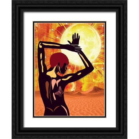 Feel the Heat Black Ornate Wood Framed Art Print with Double Matting by Burney, Yvonne Coleman