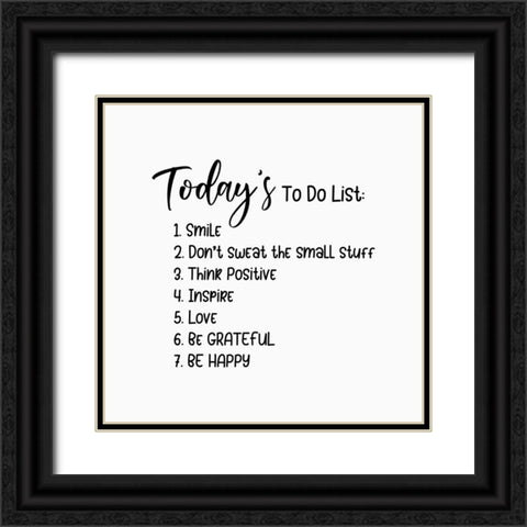 To Do List Black Ornate Wood Framed Art Print with Double Matting by Burney, Yvonne Coleman