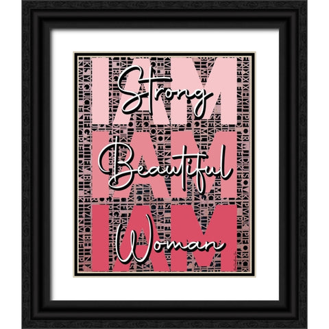 I Am Black Ornate Wood Framed Art Print with Double Matting by Burney, Yvonne Coleman