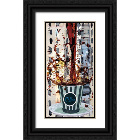 Cup of Coffee Black Ornate Wood Framed Art Print with Double Matting by Burney, Yvonne Coleman