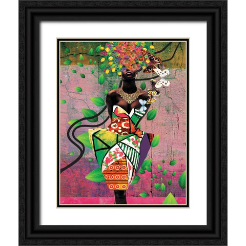 Spring Flower Black Ornate Wood Framed Art Print with Double Matting by Burney, Yvonne Coleman