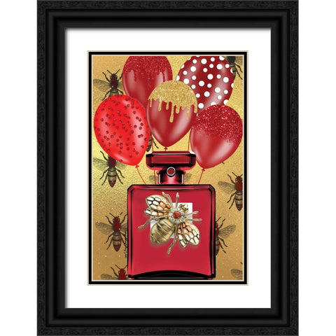 Red Fragrance Black Ornate Wood Framed Art Print with Double Matting by Burney, Yvonne Coleman
