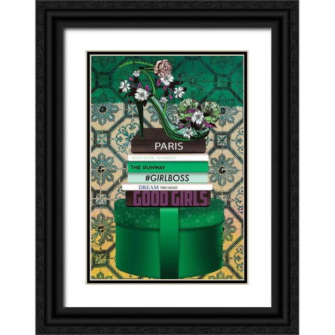 Good Girls Black Ornate Wood Framed Art Print with Double Matting by Burney, Yvonne Coleman