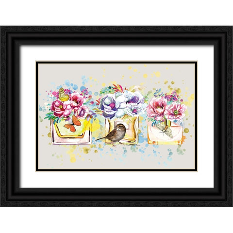 Perfume and Flowers Black Ornate Wood Framed Art Print with Double Matting by Burney, Yvonne Coleman