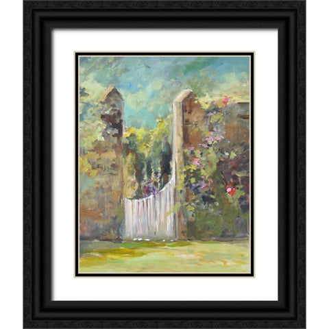 Garden Door Black Ornate Wood Framed Art Print with Double Matting by Yellow Cafe