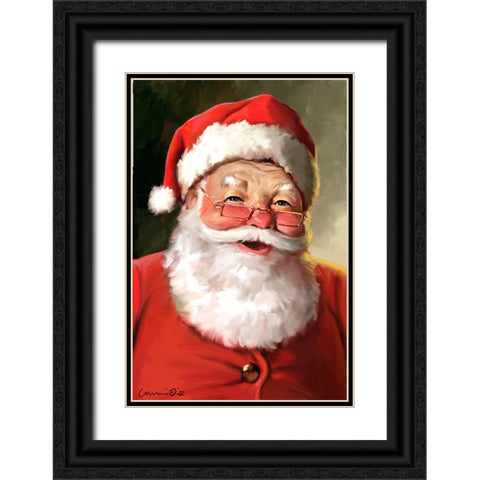Santa Close Up Black Ornate Wood Framed Art Print with Double Matting by Yellow Cafe