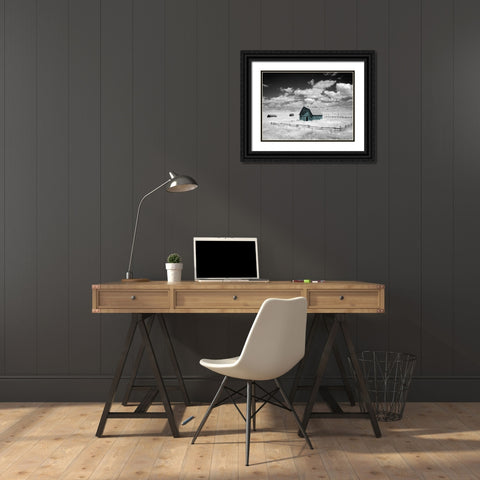 Aqua Barn Black Ornate Wood Framed Art Print with Double Matting by Sommers, Mindy